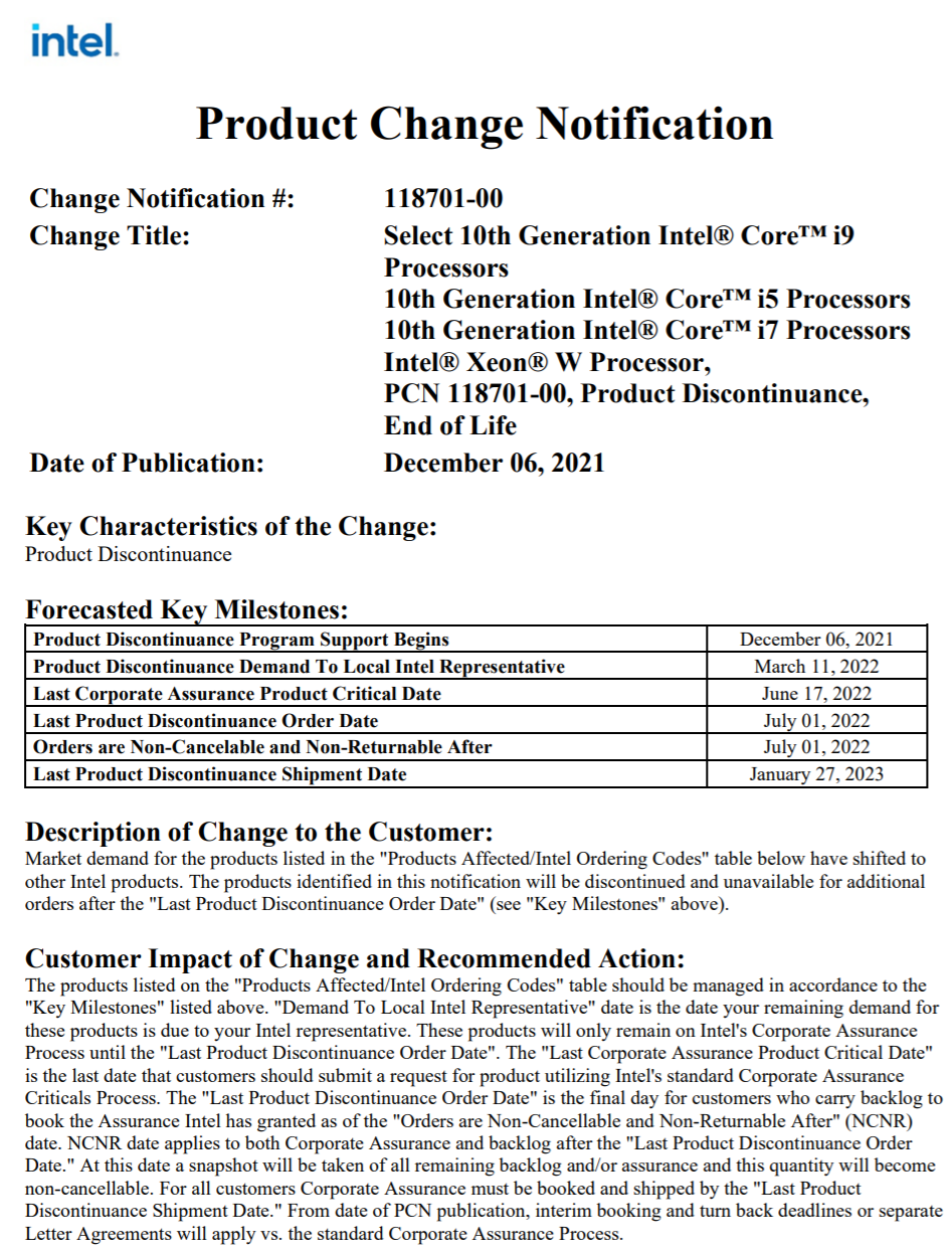 筆記本告別 14nm 工藝，英特爾停產 10 代酷睿移動處理器