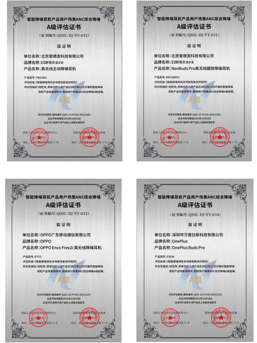 智能耳機評估證書
