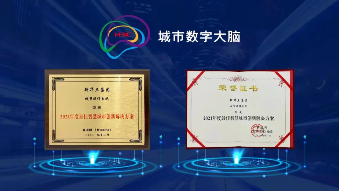 新華三城市操作系統獲評“2021年度最佳智慧城市創新解決方案獎” 新華三城市操作系統獲評“2021年度最佳智慧城市創新解決方案獎”