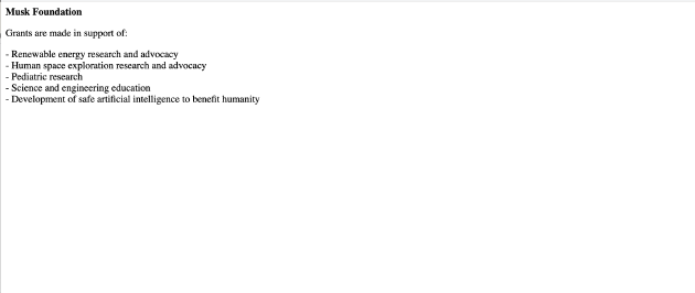 馬斯克基金會的網頁 馬斯克基金會的網頁