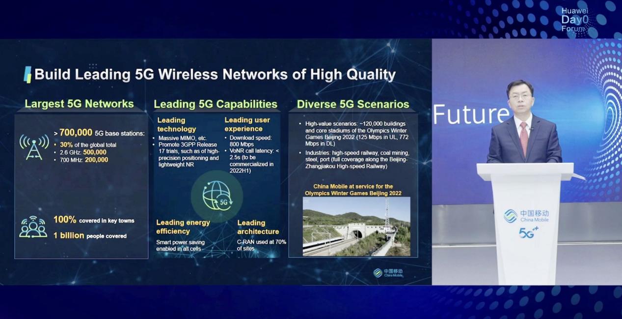 中國移動李慧鏑:2022年底累計建成超100萬5G基站