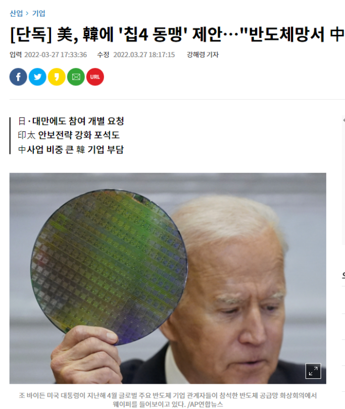 美3300億「芯片法案」獲參議院通過,與日韓等組「四方芯片聯盟」圍堵中國