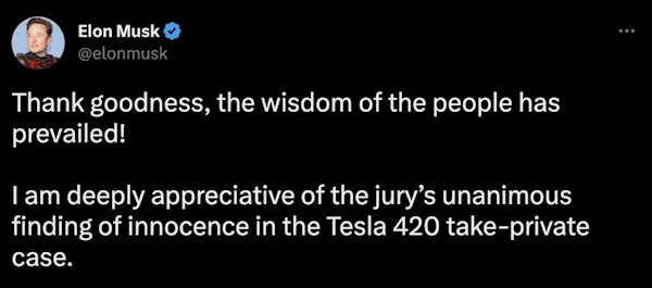 歷時四年,馬斯克終于贏了 歷時四年,馬斯克終于贏了