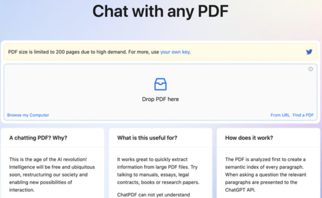 ChatPDF來了，一鍵上傳文件即可解讀