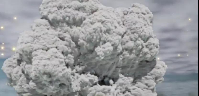 國內團隊運用數字孿生技術模擬湯加火山噴發第一視角 國內團隊運用數字孿生技術模擬湯加火山噴發第一視角