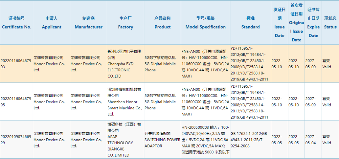 榮耀70新機入網：比亞迪工廠制造