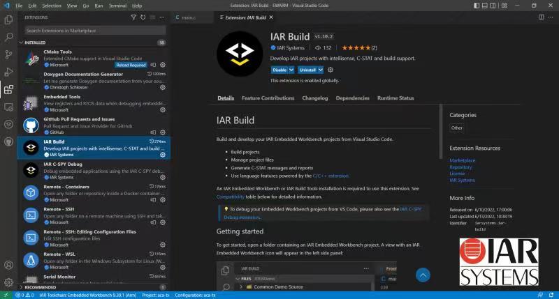 IAR Systems 支持 Visual Studio Code 擴展以滿足開發者需求 IAR Systems 支持 Visual Studio Code 擴展以滿足開發者需求
